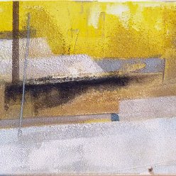 Ulmer Grund / 2017 - Acryl und Sand auf MDF, 25*90 cm