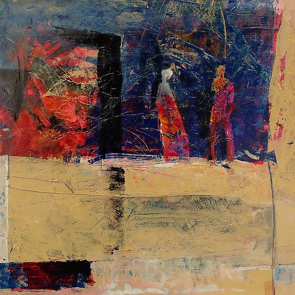 Auf der Bühne I / 2006 - Acryl auf Papier, 64*50 cm