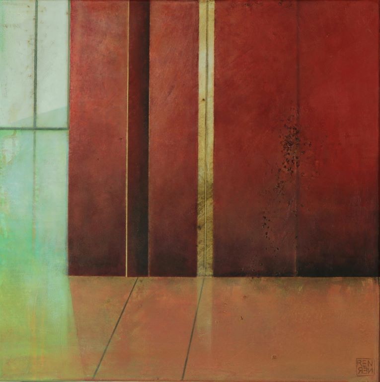 Raum und Ort, Innen und Außen, Abstrakt ausgeführt mit Acrylfarben auf Leinwand